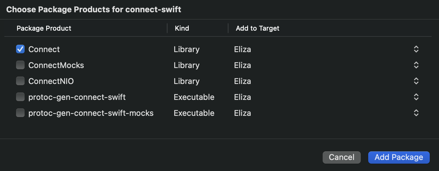 Add the Connect library Add Connect Library